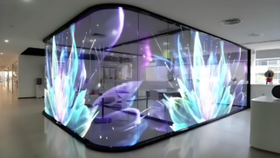 3d Custom and Lightweight Transparent LED Display for Retail Window Displays